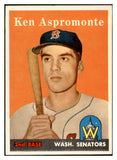 1958 Topps Baseball #405 Ken Aspromonte Senators EX-MT 536018