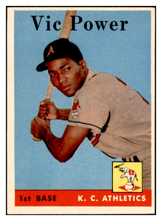 1958 Topps Baseball #406 Vic Power A's EX-MT 536019