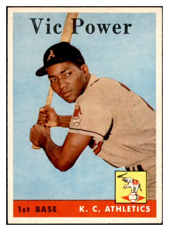 1958 Topps Baseball #406 Vic Power A's EX-MT 536020