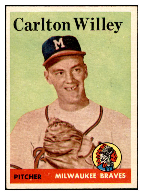 1958 Topps Baseball #407 Carlton Willey Braves EX-MT 536021
