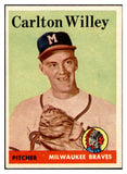 1958 Topps Baseball #407 Carlton Willey Braves EX-MT 536021