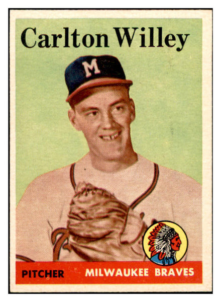 1958 Topps Baseball #407 Carlton Willey Braves EX-MT 536021