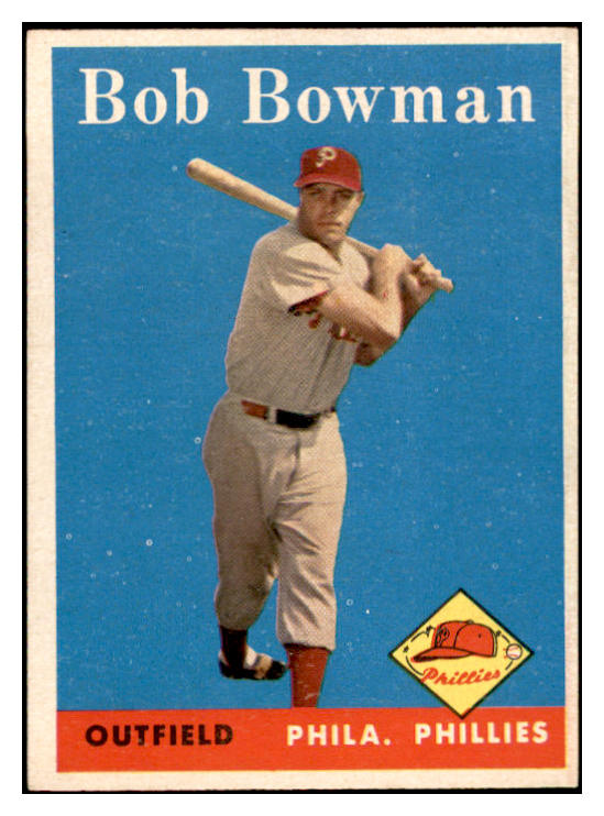 1958 Topps Baseball #415 Bob Bowman Phillies EX-MT 536035