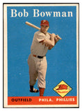 1958 Topps Baseball #415 Bob Bowman Phillies EX-MT 536035