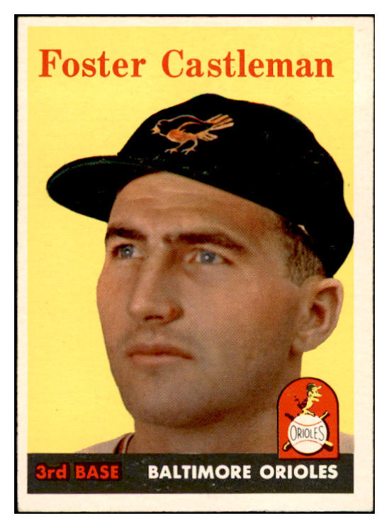 1958 Topps Baseball #416 Foster Castleman Orioles EX-MT 536036