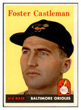 1958 Topps Baseball #416 Foster Castleman Orioles EX-MT 536036