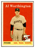 1958 Topps Baseball #427 Al Worthington Giants EX-MT 536046