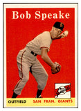 1958 Topps Baseball #437 Bob Speake Giants EX-MT 536056