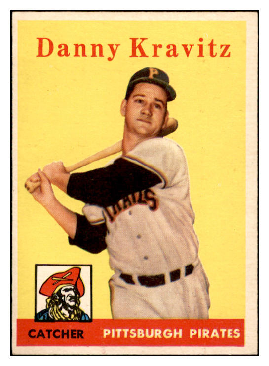 1958 Topps Baseball #444 Danny Kravitz Pirates EX-MT 536063