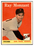 1958 Topps Baseball #447 Ray Monzant Giants EX-MT 536065