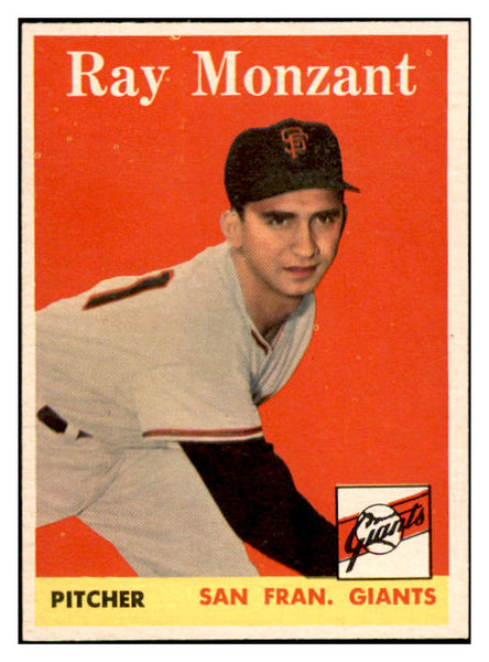 1958 Topps Baseball #447 Ray Monzant Giants EX-MT 536065