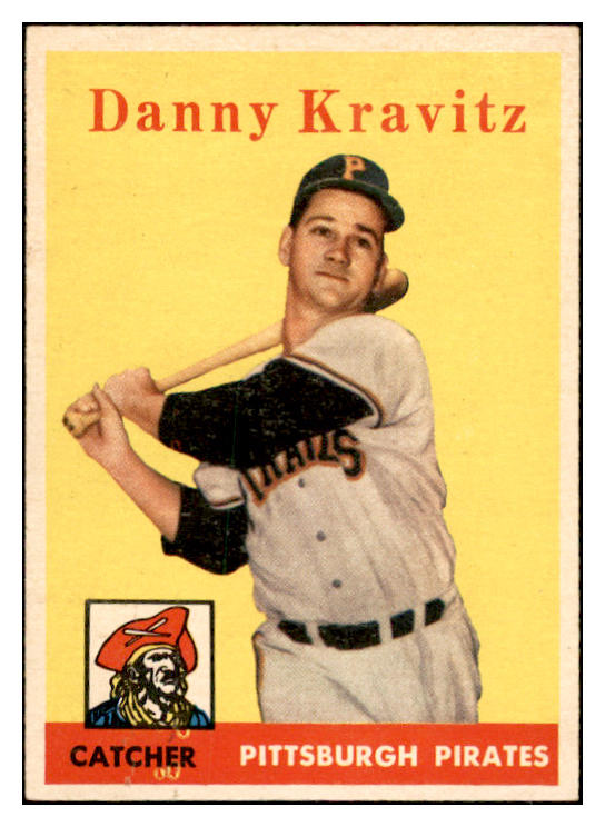 1958 Topps Baseball #444 Danny Kravitz Pirates EX-MT 536067