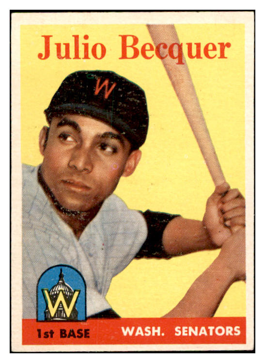 1958 Topps Baseball #458 Julio Becquer Senators EX-MT 536082