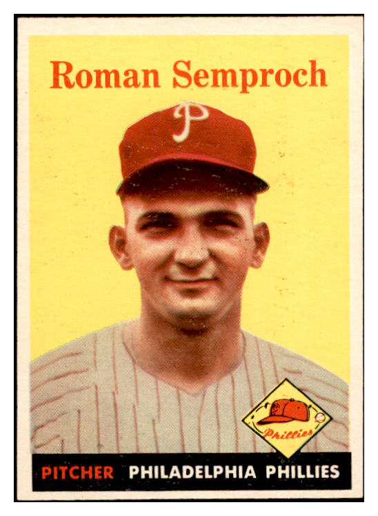 1958 Topps Baseball #474 Roman Semproch Phillies EX-MT 536099