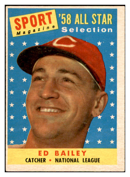 1958 Topps Baseball #490 Ed Bailey A.S. Reds EX-MT 536103