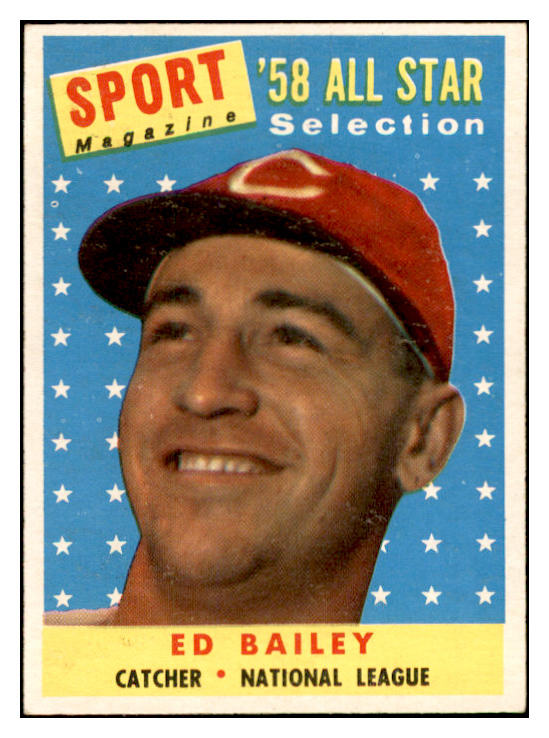 1958 Topps Baseball #490 Ed Bailey A.S. Reds EX-MT 536104