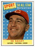 1958 Topps Baseball #490 Ed Bailey A.S. Reds EX-MT 536104
