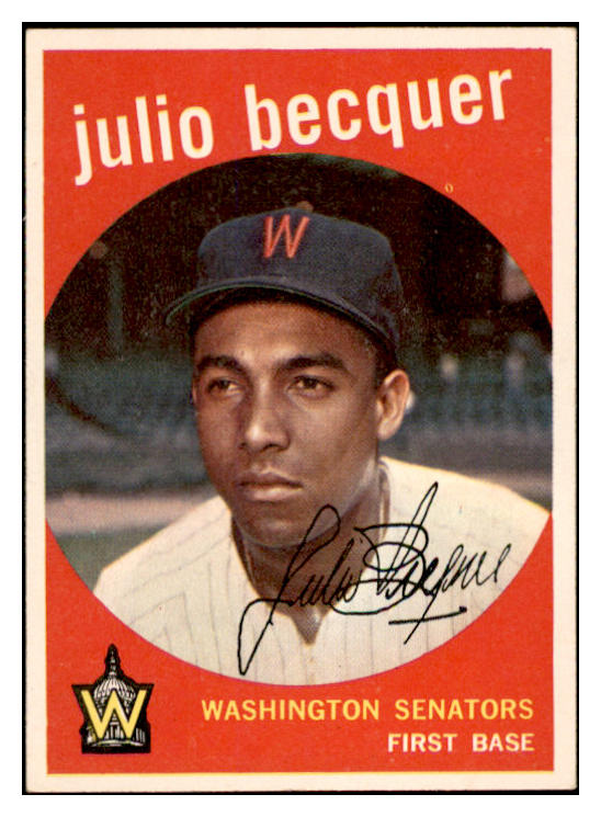 1959 Topps Baseball #093 Julio Becquer Senators EX-MT 536128