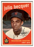1959 Topps Baseball #093 Julio Becquer Senators EX-MT 536128
