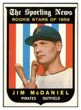 1959 Topps Baseball #134 Jim McDaniel Pirates EX-MT 536140