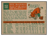 1959 Topps Baseball #151 Bob Malkmus Senators EX-MT 536146