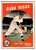 1959 Topps Baseball #167 Duke Maas Yankees EX-MT 536153