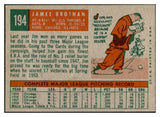 1959 Topps Baseball #194 Jim Brosnan Cardinals EX-MT 536160