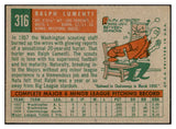 1959 Topps Baseball #316 Ralph Lumenti Senators EX-MT 536209
