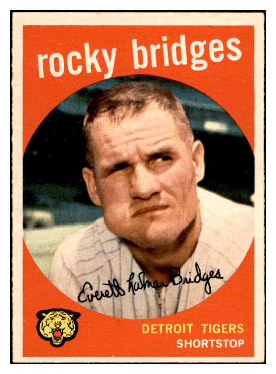 1959 Topps Baseball #318 Rocky Bridges Tigers EX-MT 536210