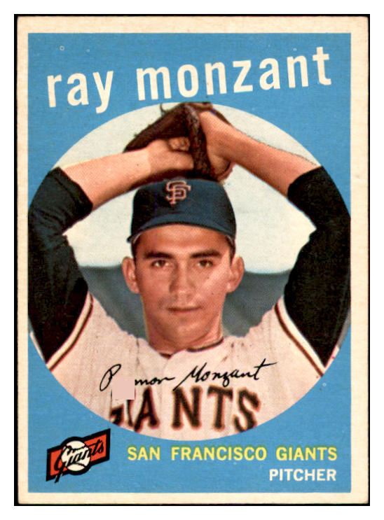 1959 Topps Baseball #332 Ray Monzant Giants EX-MT 536216