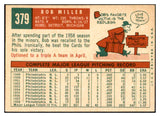 1959 Topps Baseball #379 Bob Miller Cardinals EX-MT 536238