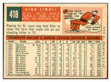 1959 Topps Baseball #418 Gino Cimoli Cardinals EX-MT 536257