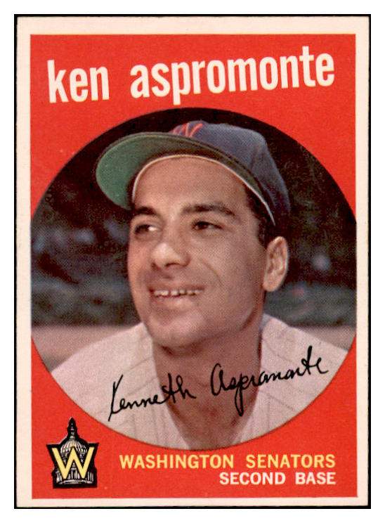 1959 Topps Baseball #424 Ken Aspromonte Senators EX-MT 536259