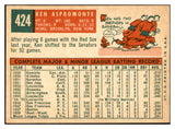 1959 Topps Baseball #424 Ken Aspromonte Senators EX-MT 536259