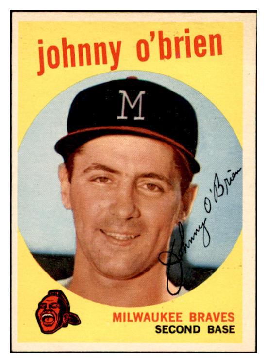 1959 Topps Baseball #499 Johnny O'Brien Braves EX-MT 536282