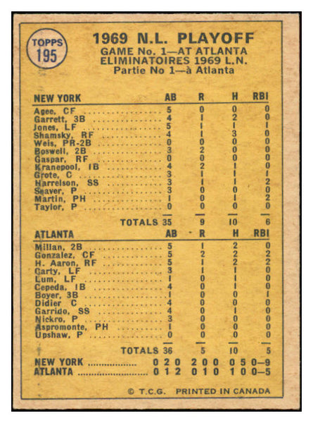1970 O Pee Chee #195 N.L. Play Offs Game 1 Seaver EX-MT 536293