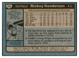 1980 Topps #482 Rickey Henderson A's EX-MT 536325