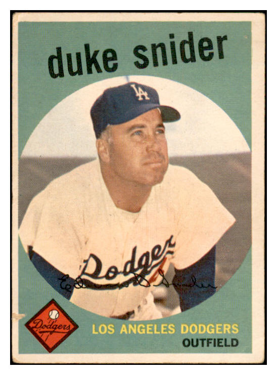 1959 Topps Baseball #020 Duke Snider Dodgers Good 536417