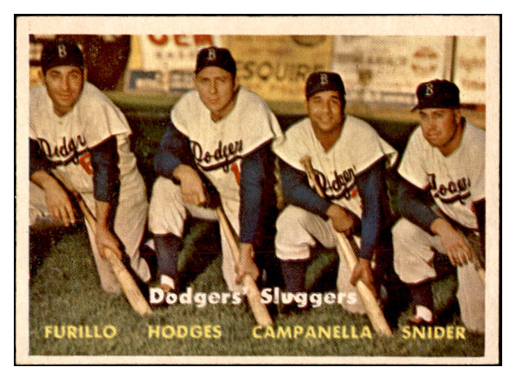 1957 Topps Baseball #400 Roy Campanella Duke Snider Gil Hodges EX 536419