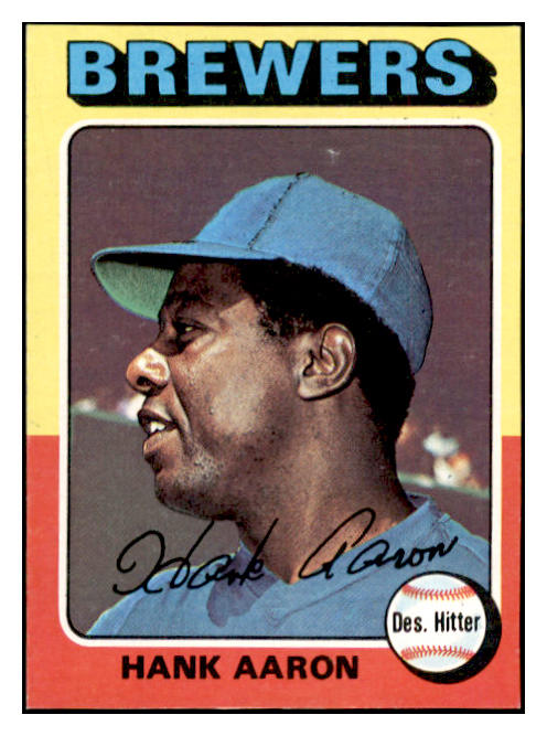 1975 Topps Mini Baseball #660 Hank Aaron Brewers EX-MT 536437
