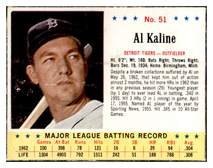 1963 Jello #051 Al Kaline Tigers GD-VG 536454