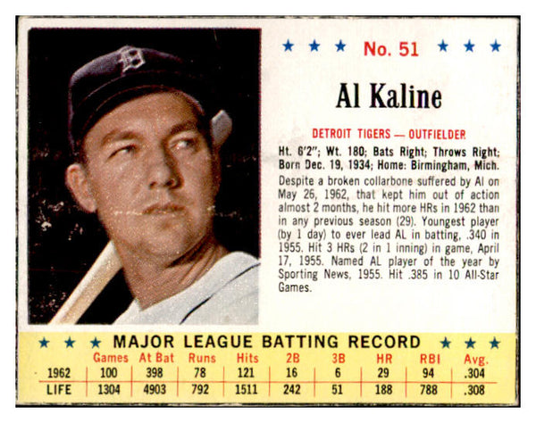 1963 Jello #051 Al Kaline Tigers GD-VG 536454