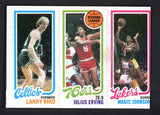 1980 Topps #34/174/139 Larry Bird Magic Johnson VG-EX mc 536616
