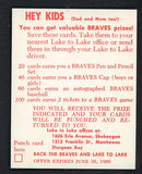 1960 Lake To Lake Bob Giggie Braves NR-MT 536625