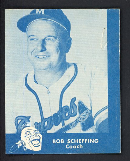 1960 Lake To Lake Bob Scheffing Braves GD-VG staple holes 536641