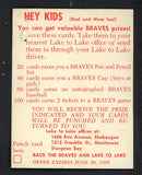 1960 Lake To Lake Andy Pafko Braves GD-VG staple holes 536643