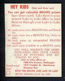 1960 Lake To Lake Felix Mantilla Braves GD-VG staple holes 536647