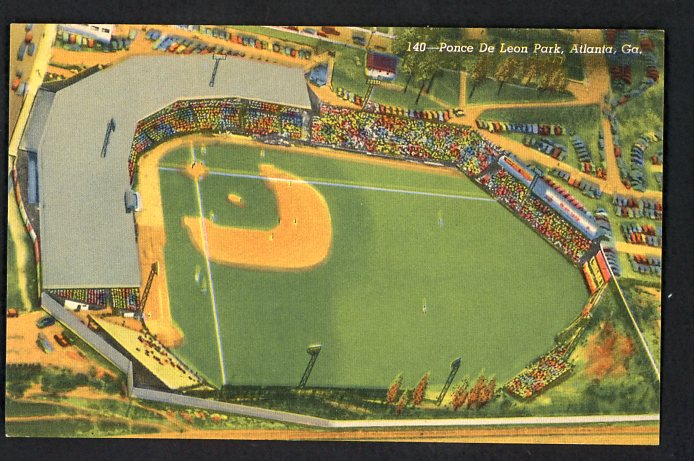 1940's Stadium Postcard Ponce De Leon Park Atlanta EX 536652