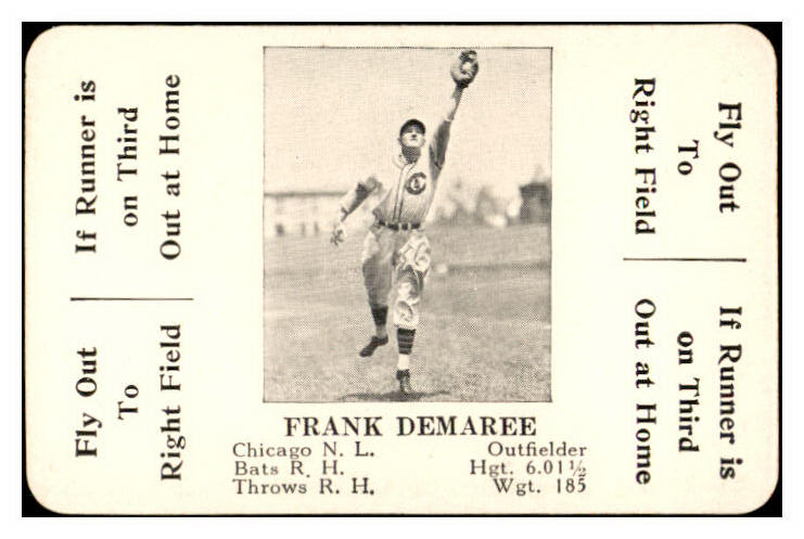 1936 S&S Game Frank Demaree Cubs NR-MT 536720