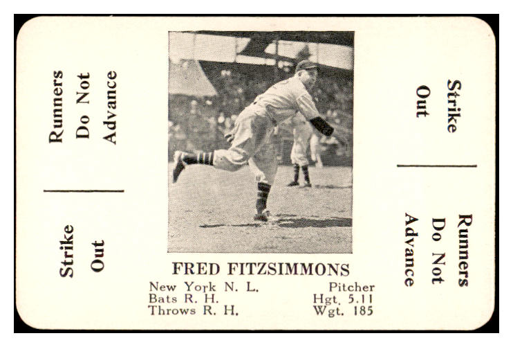 1936 S&S Game Fred Fitzsimmons Giants NR-MT 536725